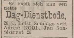Artikel 'Dag-Dienstbode,' uit  van  dec 

