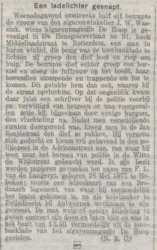 Artikel 'Een ladelichter gesnapt.' uit  van  dec 
