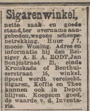 Artikel 'Sigarenwinkel,' uit  van  dec 

