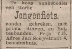 Artikel 'Jongensfiets,' uit Algemeen Dagblad van 1 mei 1970
