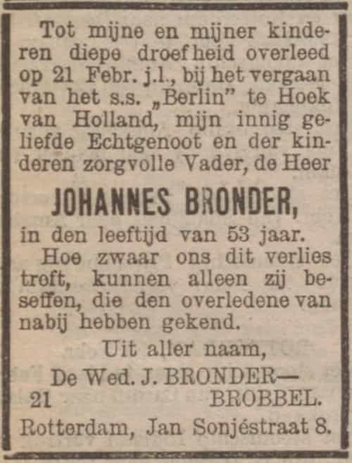 Artikel 'Johannes Bronder,' uit  van  dec 
