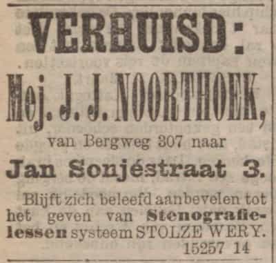 Artikel 'Mejuffrouw J.J. Noorthoek,' uit  van  dec 
