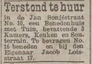 Artikel 'Terstond te huur' uit Rotterdamsch nieuwsblad van 2 mei 1904
