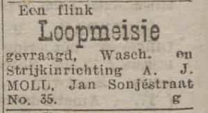 Artikel 'Loopmeisje' uit Algemeen Dagblad van 1 mei 1970
