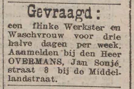 Artikel 'Gevraagd:' uit Nederlandsche staatscourant van 17 apr 1909