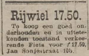 Artikel 'Rijwiel 17.50.' uit Algemeen Dagblad van 1 mei 1970
