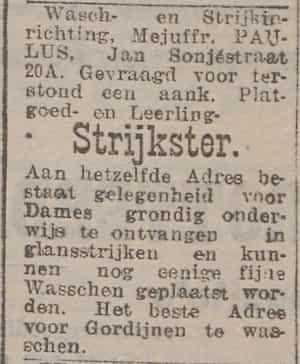 Artikel 'Strijkster.' uit  van  dec 
