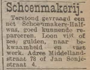 Artikel 'Schoenmakerij.' uit  van  dec 
