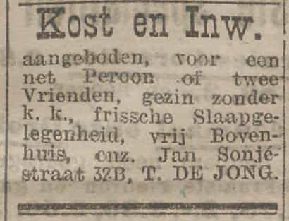 Artikel 'Kost en Inwoning' uit Het Vrije Volk van 6 mei 1946