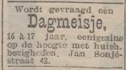 Artikel 'Dagmeisje,' uit Rotterdamsch nieuwsblad van 7 okt 1910