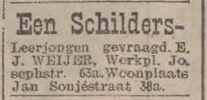 Artikel 'Een Schilders-' uit De Maasbode van 28 okt 1926
