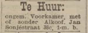 Artikel 'Te Huur:' uit Rotterdamsch nieuwsblad van 2 mei 1904

