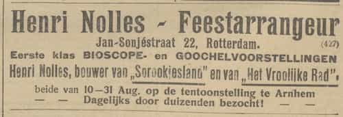 Artikel 'Henri Nolles — Feestarrangeur' uit Algemeen Dagblad van 27 okt 1961
