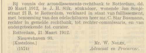 Artikel 'Gerechtelijke aankondigingen.' uit  van  dec 
