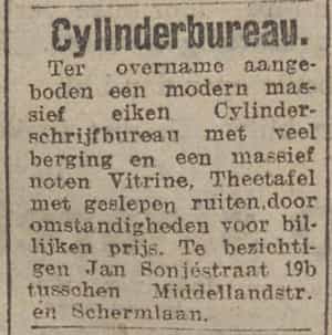 Artikel 'Cylinderbureau.' uit Algemeen Dagblad van 1 mei 1970
