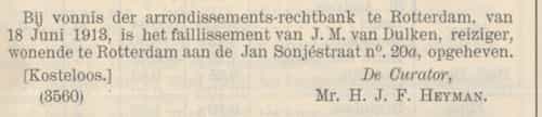 Artikel 'Gerechtelijke aankondigingen.' uit  van  dec 
