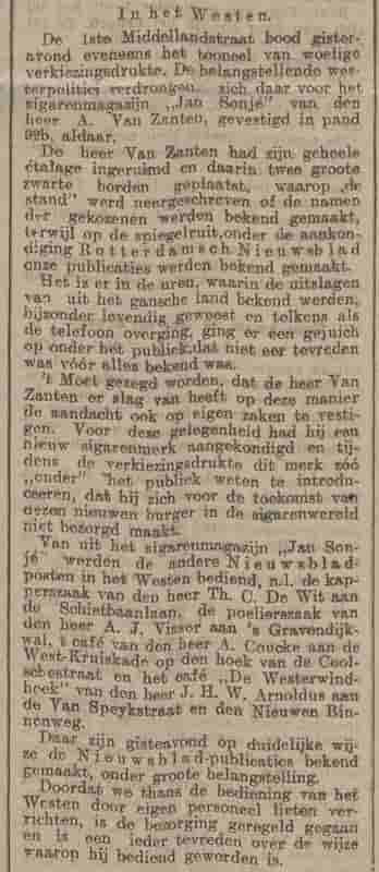Artikel 'In het Westen.' uit Nieuwsblad van 12 okt 1912