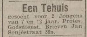 Artikel 'Een Tehuis' uit De Maasbode van 28 okt 1926
