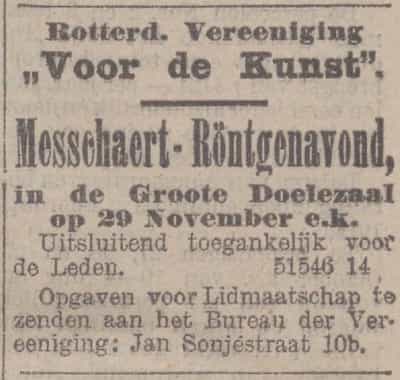 Artikel 'Messchaert-Röntgenavond,' uit  van  dec 
