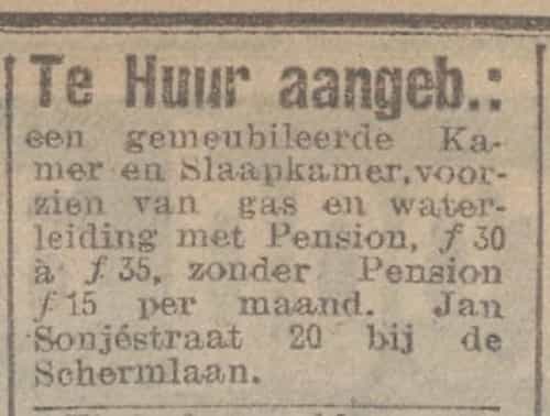 Artikel 'Te Huur aangeboden:' uit Rotterdamsch nieuwsblad van 2 mei 1904
