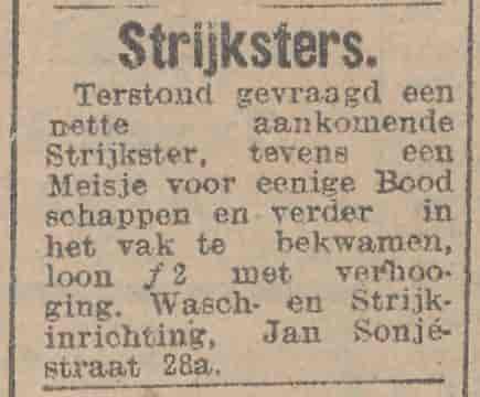 Artikel 'Strijksters.' uit Rotterdamsch nieuwsblad van 13 dec 1906