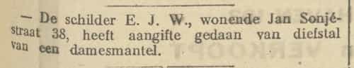 Artikel 'diefstal van een damesmantel.' uit De Maasbode van 28 okt 1926

