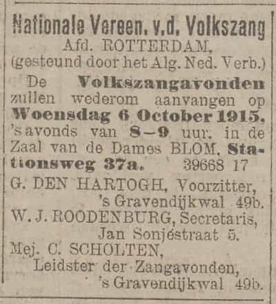 Artikel 'Nationale Vereeniging voor den Volkszang' uit  van  dec 

