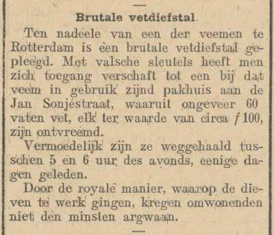 Artikel 'Brutale vetdiefstal.' uit  van  dec 
