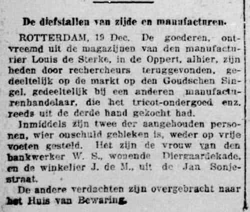 Artikel 'De diefstallen van zijde en manufacturen.' uit  van  dec 
