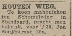 Artikel 'Houten wieg.' uit Algemeen Dagblad van 1 mei 1970
