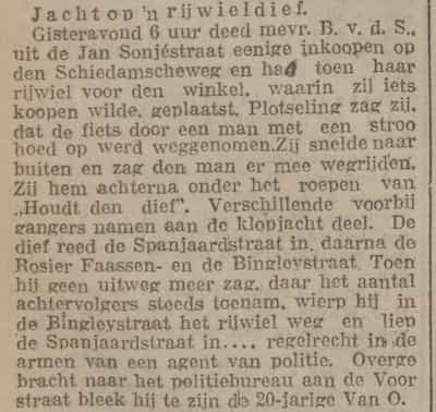 Artikel 'Jacht op 'n rijwieldief.' uit  van  dec 
