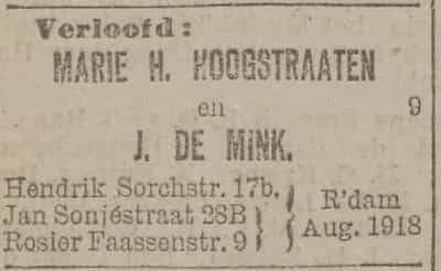 Artikel 'Marie H. Hoogstraaten en J. de Mink.' uit De Maasbode van 5 jun 1948
