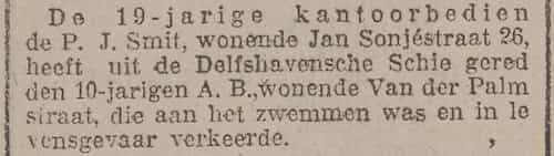 Artikel 'De 19-jarige kantoorbediende P.J. Smit,' uit  van  dec 
