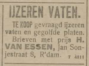 Artikel 'IJzeren vaten.' uit  van  dec 
