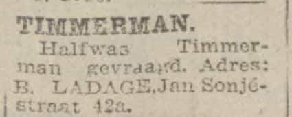 Artikel 'Timmerman.' uit  van  dec 
