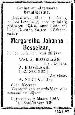 Artikel 'Margaretha Johanna Bosselaar' uit Het Rotterdamsch parool van 6 feb 1964
