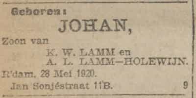 Artikel 'Johan,' uit  van  dec 
