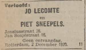 Artikel 'Jo Lecomte en Piet Sneepels.' uit  van  dec 
