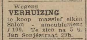 Artikel 'verhuizing' uit Algemeen Dagblad van 1 mei 1970
