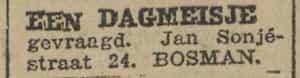Artikel 'Een dagmeisje' uit Rotterdamsch nieuwsblad van 5 mei 1909
