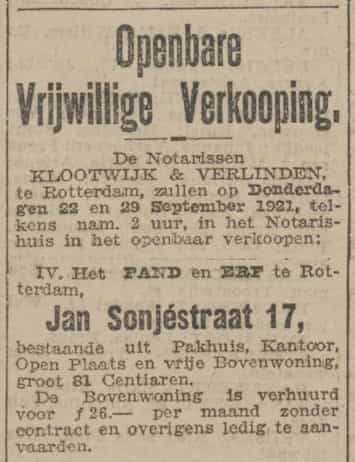 Artikel 'Openbare Vrijwillige Verkooping.' uit  van  dec 
