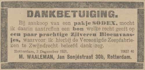 Artikel 'Dankbetuiging.' uit Het Rotterdamsch parool van 6 feb 1964
