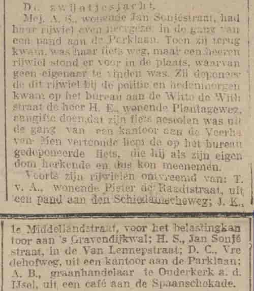 Artikel 'De zwijntjesjacht' uit rotterdamsch-nieuwsblad van 16 dec 1921
