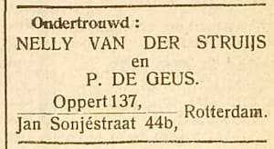 Artikel 'Nelly van der Struijs en P. de Geus.' uit  van  dec 
