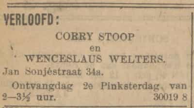 Artikel 'Corry Stoop en Wenceslaus Welters.' uit Het Rotterdamsch parool van 6 feb 1964
