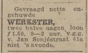 Artikel 'werkster,' uit  van  dec 
