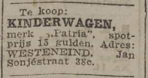 Artikel 'kinderwagen,' uit Algemeen Dagblad van 1 mei 1970
