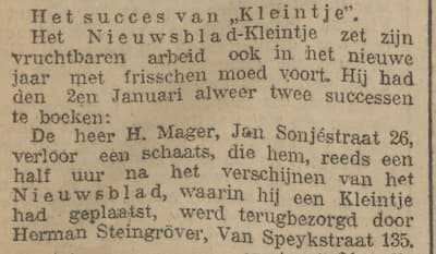 Artikel 'Het succes van „Kleintje”.' uit  van  dec 
