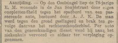 Artikel 'Aanrijding.' uit  van  dec 
