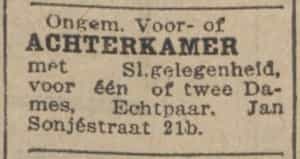 Artikel 'achterkamer' uit Rotterdamsch nieuwsblad van 2 mei 1904
